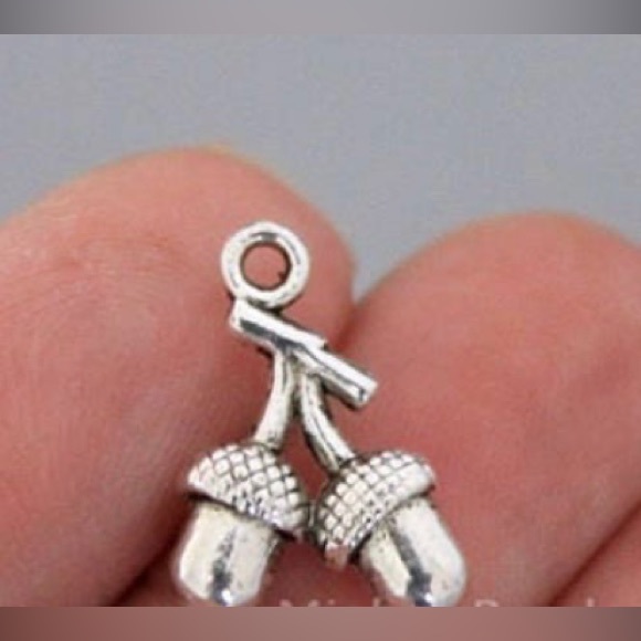 5 PCS Silver Acorn Charm Pendants - Antiqued Silver Charm - Picture 1 of 1